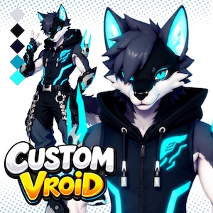 Custom Furry VRoid Commission | Fursona VTuber Avatar | Wolf Fox Dragon | VRM VRChat Ready