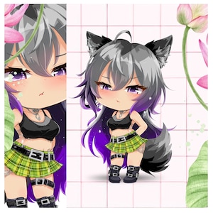 Custom Chibi Character | Kawaii Chibi PFP PNG | PNGtuber Model | Cute Chibi Emotes for Discord Twitch | Anime Style Illustration