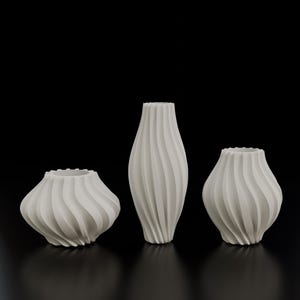 Twist Vase Set STL File | Modern 3D Print Home Decor