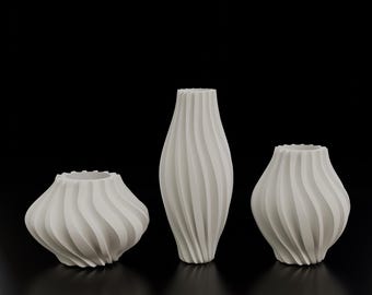 Twist Vase Set STL File | Modern 3D Print Home Decor