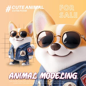 Benutzerdefinierte 3D süßes Tier | 3D-Charakter niedliche Modellierung | 3D-Karikatur | 3D Chibi Tier | 3D druckbare STL-Datei | 3D-Darstellung mit Blender