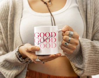 Good Vibes Ceramic Coffee Mug – Positive Affirmations (11oz)