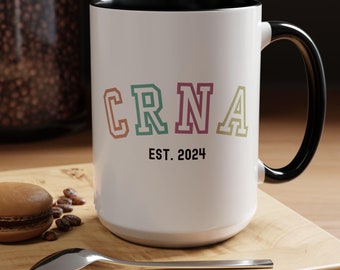 CRNA-koffiemok, cadeau voor anesthesieverpleegkundige, cadeau anesthesieverpleegkundige, afstudeercadeau, crna-weekcadeau, waardering crna, koffiemok (15 oz)