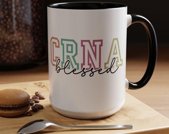 CRNA-koffiemok, cadeau voor crna, cadeau voor anesthesie voor verpleegkundige, cadeau voor anesthesiemedewerker, cadeau voor crna-week, cadeau voor nieuw cranium, afstudeercadeau (15 oz)