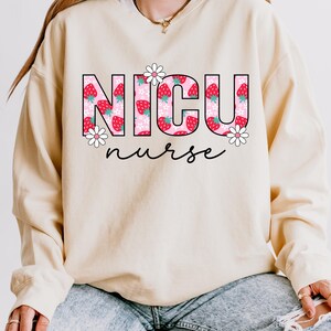 NICU nurse sweatshirt, strawberry nicu nurse crewneck, nicu nurse sweatshirt fall, RN graduation gift, Nicu nurse gift, Nicu nurse sweat