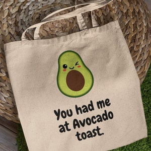 Avocado tote bag, Cotton Canvas Tote Bag, bag tote bag, avocado tote, cute avocado tote bag, gift for avocado lover, reusable grocery tote