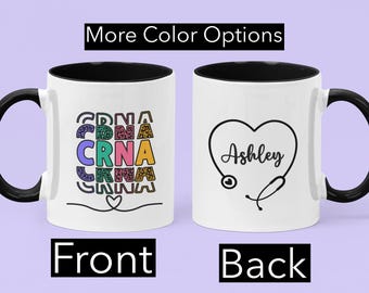 Taza personalizada de enfermera anestesista, regalo para enfermera anestesista, taza de graduación, regalo de enfermera anestesista, regalo para amantes del café, regalo de cumpleaños de enfermera anestesista, semana de enfermeras (15 oz)