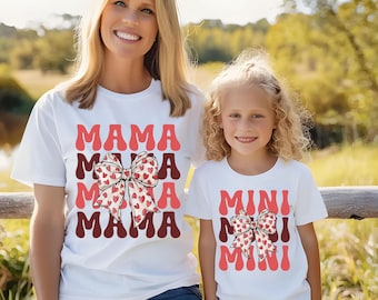 Mama Mini valentines shirts matching mama and me, mommy and baby, toddler valentines shirt, mother daughter gift, mom and girl toddler shirt