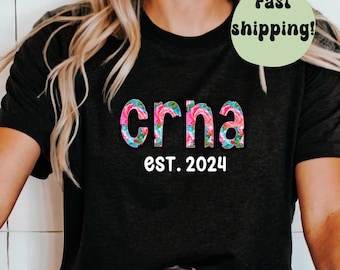 Koszulka CRNA, Nowy prezent CRNA, Prezent dla nowego absolwenta, Koszulka SRNA, Prezent Srna, Koszulka pielęgniarki anestezjologicznej, Koszulka Bella Canva, Prezent dla crna, Koszulka pielęgniarki preppy