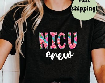 Koszulka pielęgniarki NICU na jesień, koszulka pielęgniarki neonatalnej, prezent dla pielęgniarki, elegancka koszulka pielęgniarki NICU, kwiatowa koszulka NICU, koszulka pielęgniarki NICU, Bella Canva, NICU RN