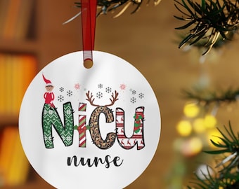 NICU Nurse Ornament, Metal Christmas Tree Decoration