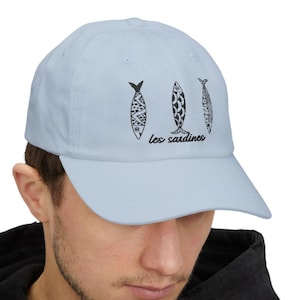 Embroidered Les Sardines Classic Dad Cap, Fisherman Aesthetic, Unisex Hat for Spring and Summer, Vintage Sardines Design