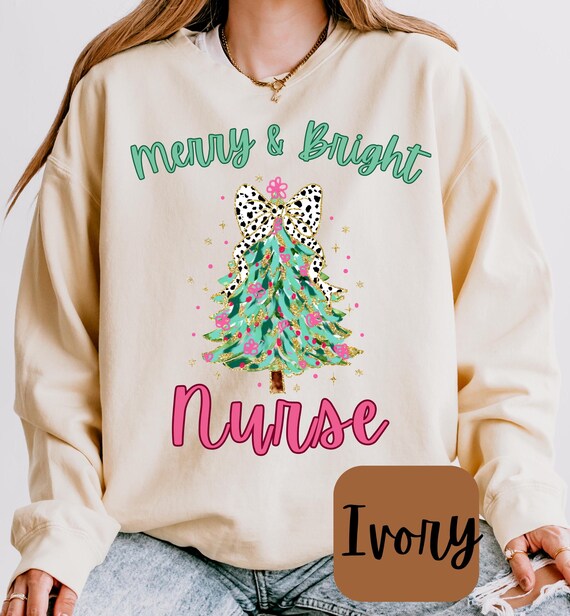Christmas Sweatshirt for Nurse, Cute Preppy Endo Rn Christmas
