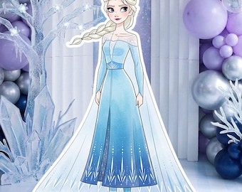 Eiskönigin-Abenteuer-Schnittfigur – Digitaler Download – Dunkles Meer-Outfit-Deko – Geburtstagsdeko „Ins Unbekannte“