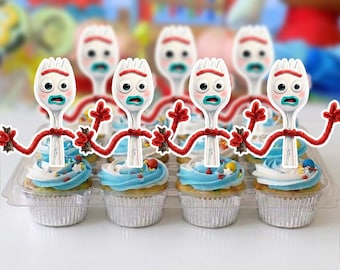 Forky "I'm Trash" Cupcake Toppers, Toy Story Birthday Decorations, Party Printables, Instant Download, Forky-Inspired Kids' Birthday Crafts