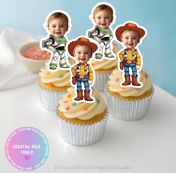 Cowboy & Space Adventure Birthday Topper – Western and Galactic Party Cupcake Decorations – Kids Custom Celebration–Digital FILE