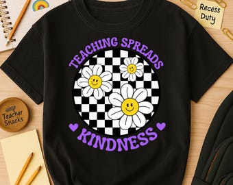 Teaching Spreads Kindness Shirt | Retro Daisy Teacher Tee
