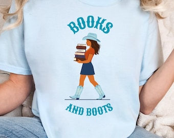 Koszulka „Kowbojka Miłośniczka Książek” | Koszulka „Books & Boots” w stylu western