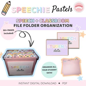 パステル学生メールボックスの整理教室デジタルダウンロード言語療法室ファイルフォルダデータ追跡学生データ収集