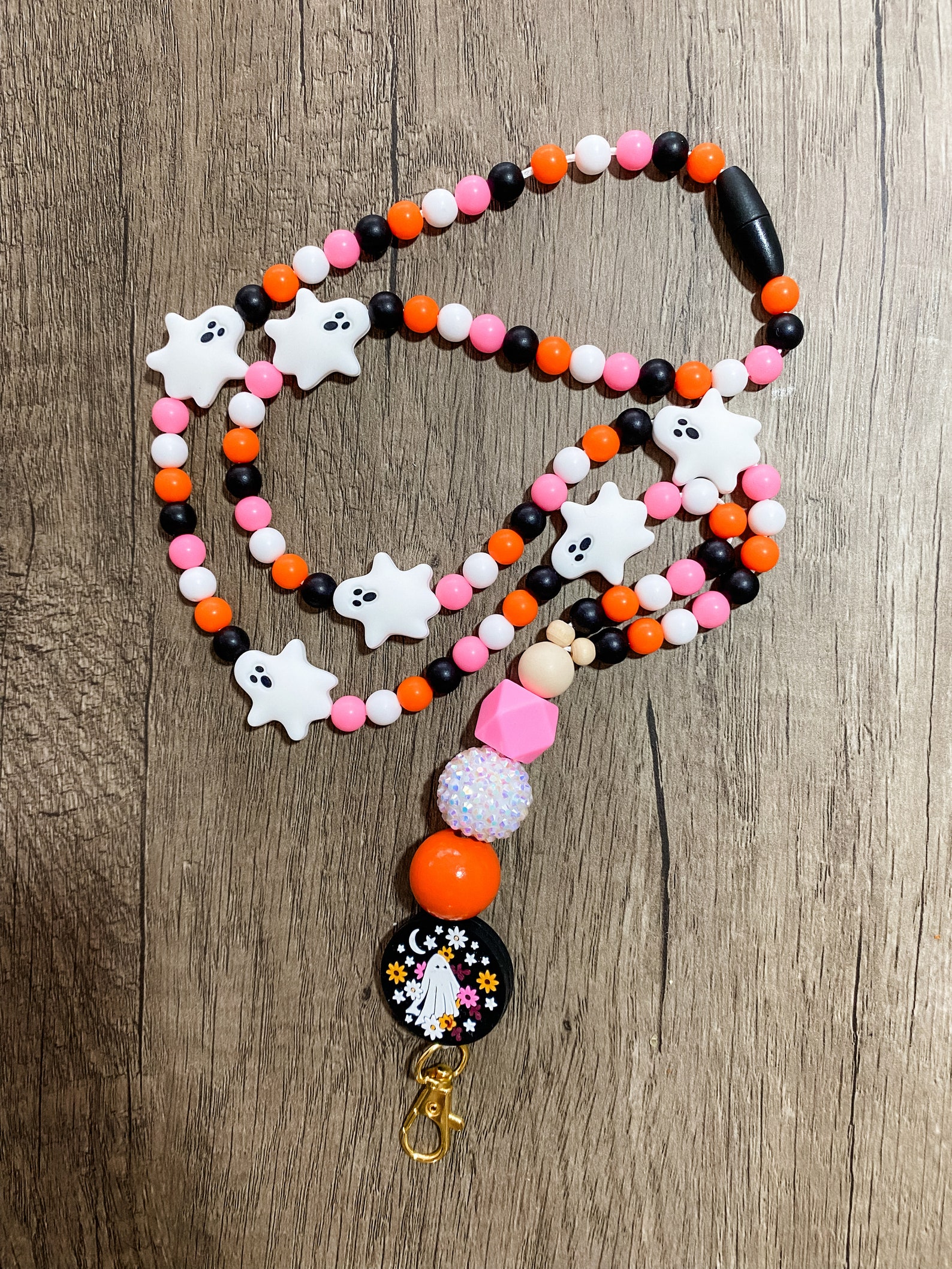 Halloween Pumpkin & Ghosts Lanyard With Breakaway Safety Clip - Wide 20mm Festive Neck Strap - View #9