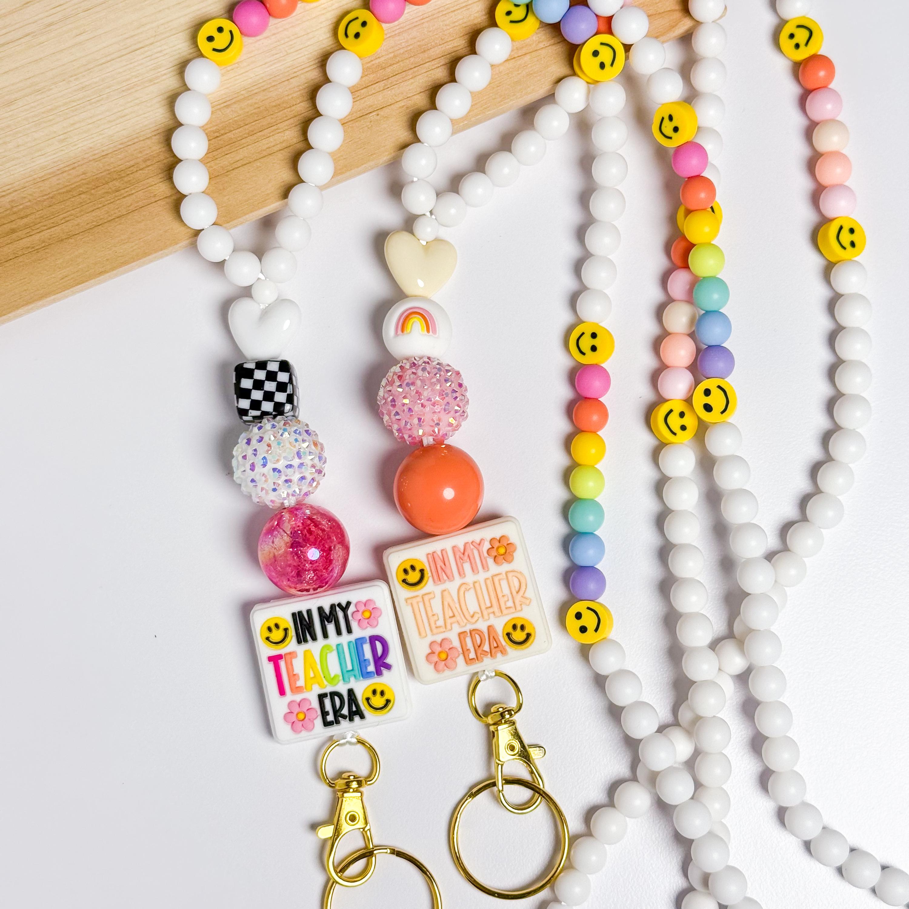Personalized Beaded Teacher Lanyard Teacher Gift Back to School Preschool Elementary Middle High School Teacher Appreciation Gift Handmade
