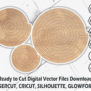 100 - 250 - 500 stukjes spiraal ronde puzzel sjabloon, puzzel Svg, vectorbestanden, puzzel SVG, puzzelbundel, puzzel Dxf,