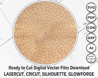 371 Teile Rundes Puzzle: Laser geschnittene Vektordateien (Digitaler Download)