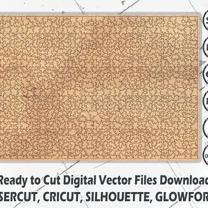 1000 Teile Unregelmäßiges einzigartiges Puzzle, Puzzle Schneidebrett, Puzzle Vorlage, Silhouette, Puzzle Schnitt Vorlage, Glowforge