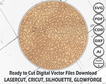 250 Teile Kreis Jigsaw Puzzle SVG Vektordateien (Digitaler Download)