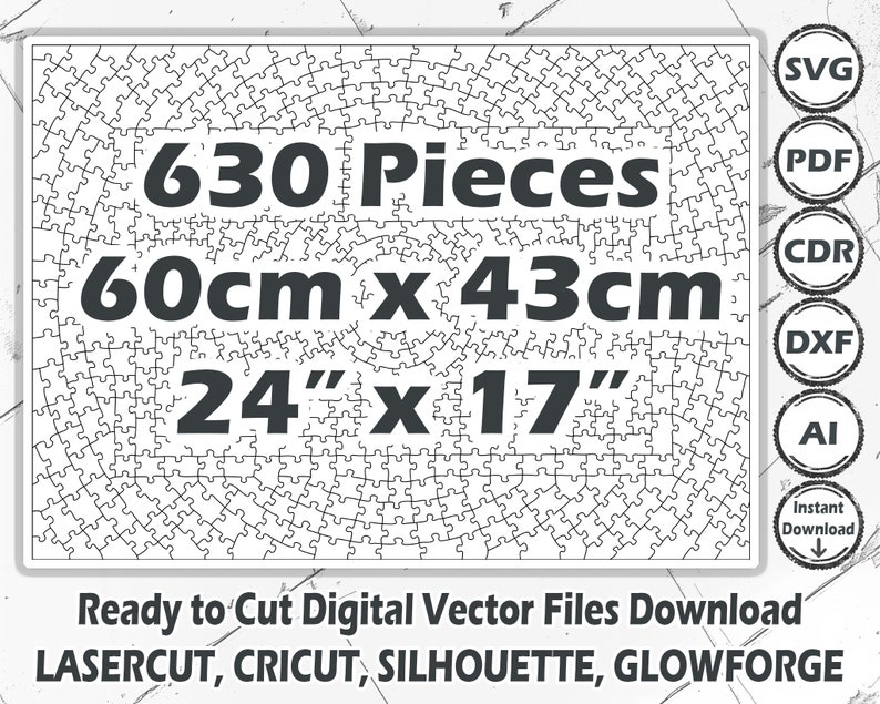 630 Pieces Jigsaw Puzzle SVG: Laser Cut Files (digital Download) - Etsy