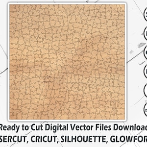 400 Teile einzigartiges Puzzle, Puzzle Cut Vorlage, digitaler Download, Laser Cut, Puzzle Dxf, Puzzle Vorlage, Cricut