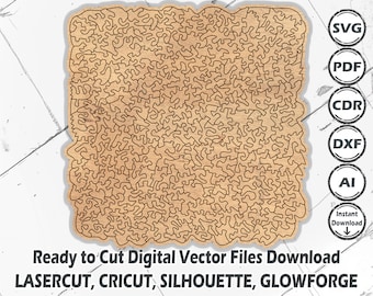 May include: A digital file download for a laser cut design. The design is a complex, intricate pattern of swirls and lines. The design is ready to be cut with a laser cutter, Cricut, Silhouette, or Glowforge.