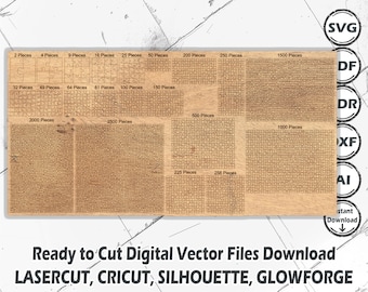 Jigsaw Puzzle Template Set of 23, Puzzle Svg, Silhouette, Ready to Cut, Jigsaw Puzzle, Glowforge, Puzzle Bundle, Puzzle Template, Jigsaw SVG