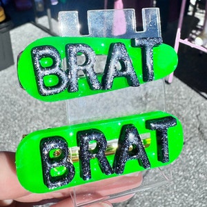BRAT HAIR CLIP brat summer green glitter casual cute