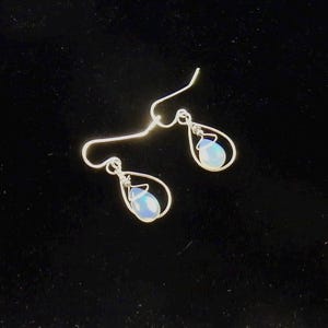 Ethiopian Opal and Silver Artisan Earrings Beautiful Stones
