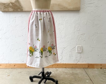 Upcycled Floral Table cloth Skirt