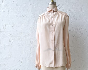 Vintage 80s Peach Blouse