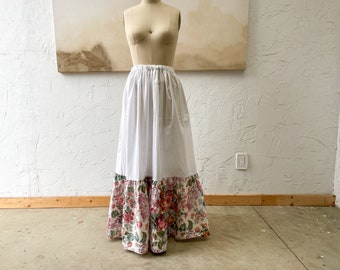 Upcycled Floor Length Flower Skirt