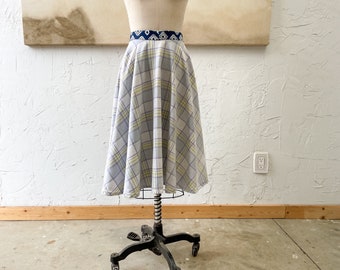 Upcycled Circle Table Cloth Skirt - Plaid