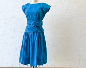 Vintage 80s Formal blue dress