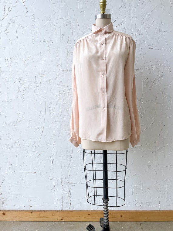 Vintage 80s Peach Blouse - image 1