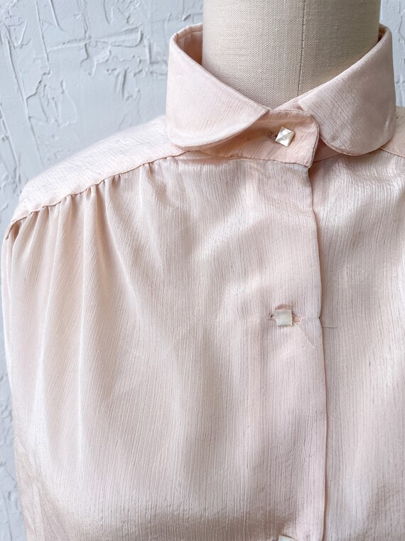 Vintage 80s Peach Blouse - image 4