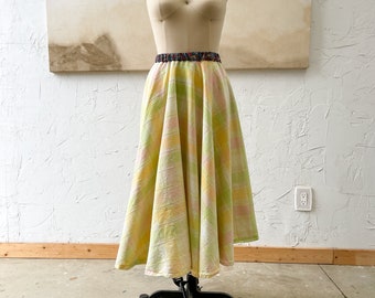 Upcycled Circle Table Cloth Skirt - Plaid