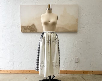 Upcycled embroidered Table cloth Skirt