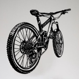 Handmade Mountain Bike Metal Wall Art: Cyclist Gift