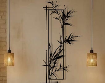 Bamboo Wall Decoration Metal Artwork, Suitable for Living Room, Room And Office, Perfect Christmas Decor, Perfect Mutual Gift for Friends