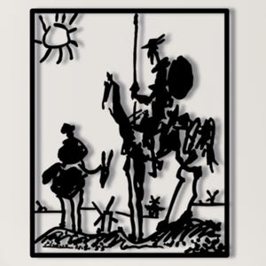 Don Quijote Metalldekor, Pablo Picasso, Don Quijote Metalldekor, Metallwanddekor, Metallwandkunst, Wandbehänge, Housewarminggeschenk