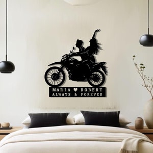 Couple Biker Wedding Gift, Custom Motorcycle Anniversary Gift,Metal Motorcycle Lovers,Metal Biker Gift,Motorcyclist Couple, Valentine&#39;s Gift