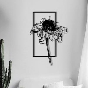 Daisy Metal Wall Art: Elegant Floral Hanging, Modern Home Decor