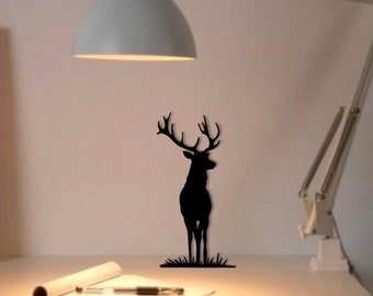 Metal Deer Silhouette Table Decor  - 8 inches and 12 inches heights - Elegant and Modern Design for Desk and Shelf Decoration